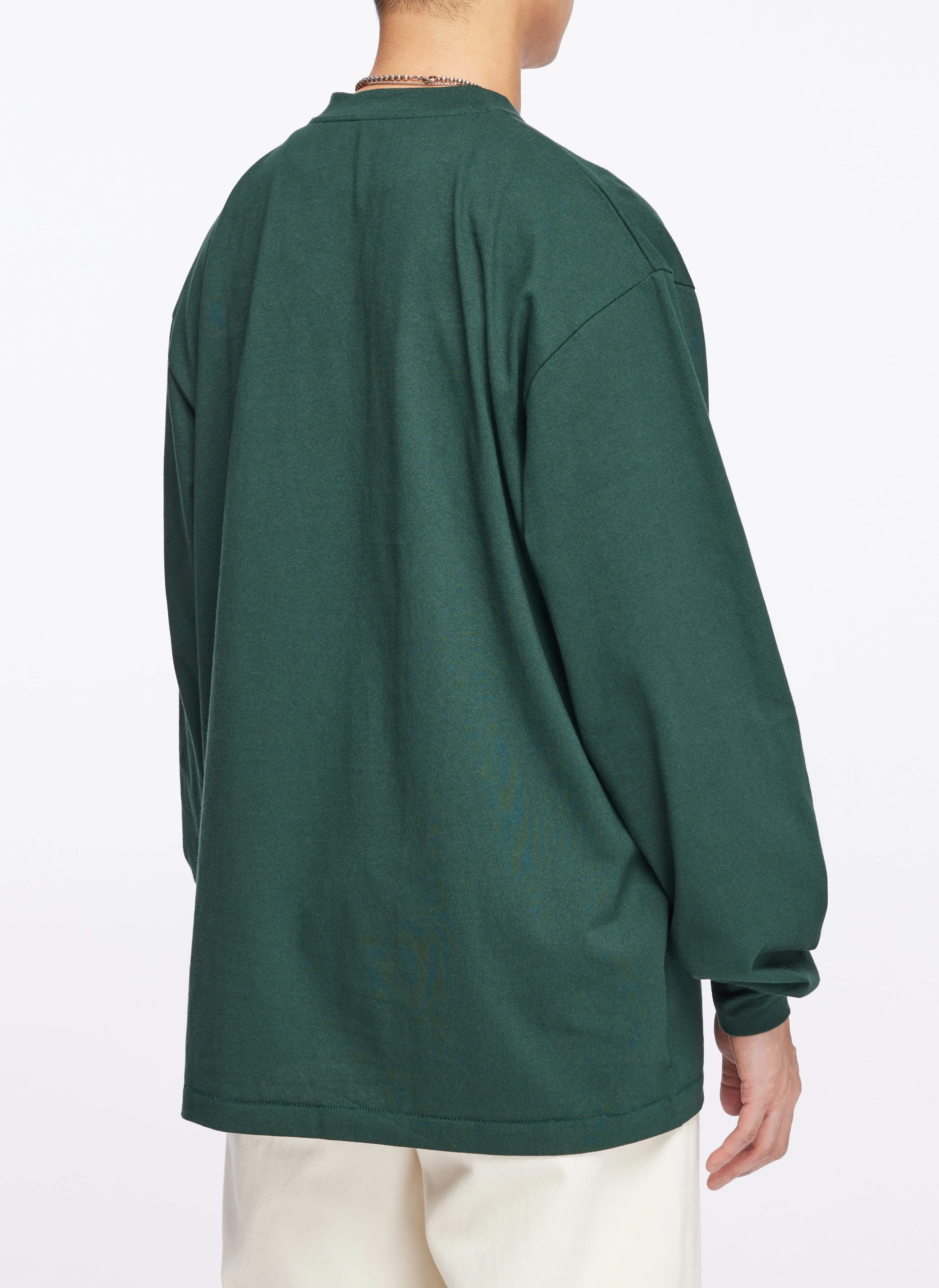 220G Cotton Single Jersey Henley Neck Long sleeve Top