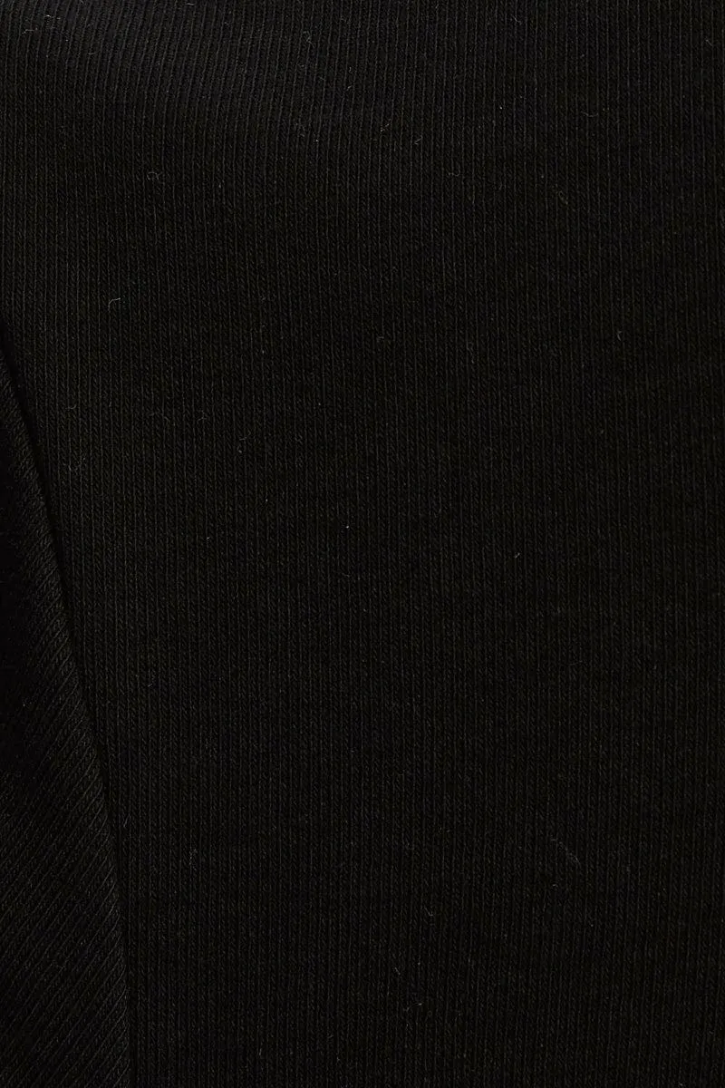 Black Backless Jersey Top