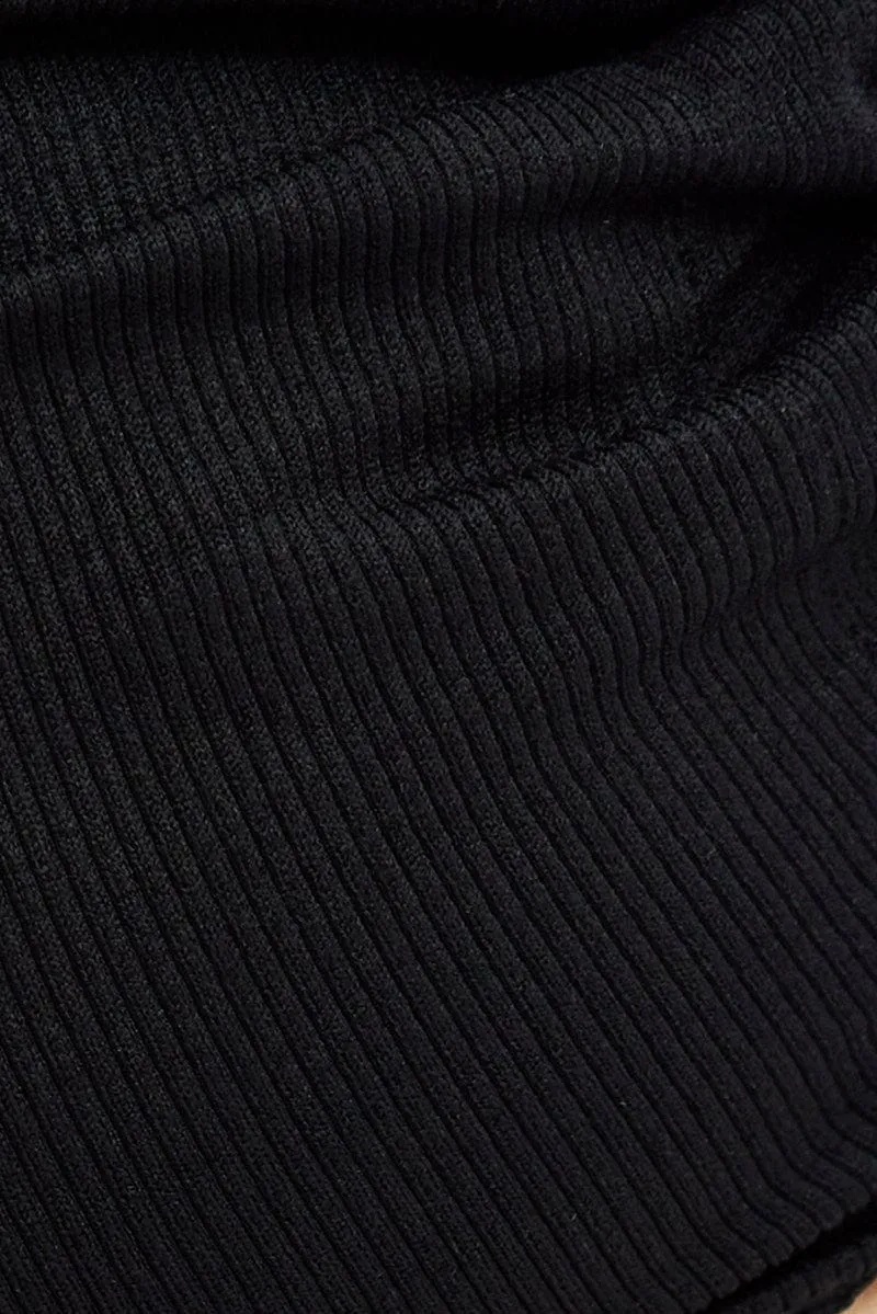 Black Bralette Twist One Shoulder Seamless