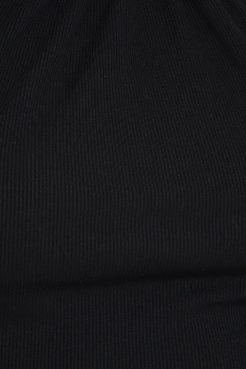 Black Halter Top Ribbed