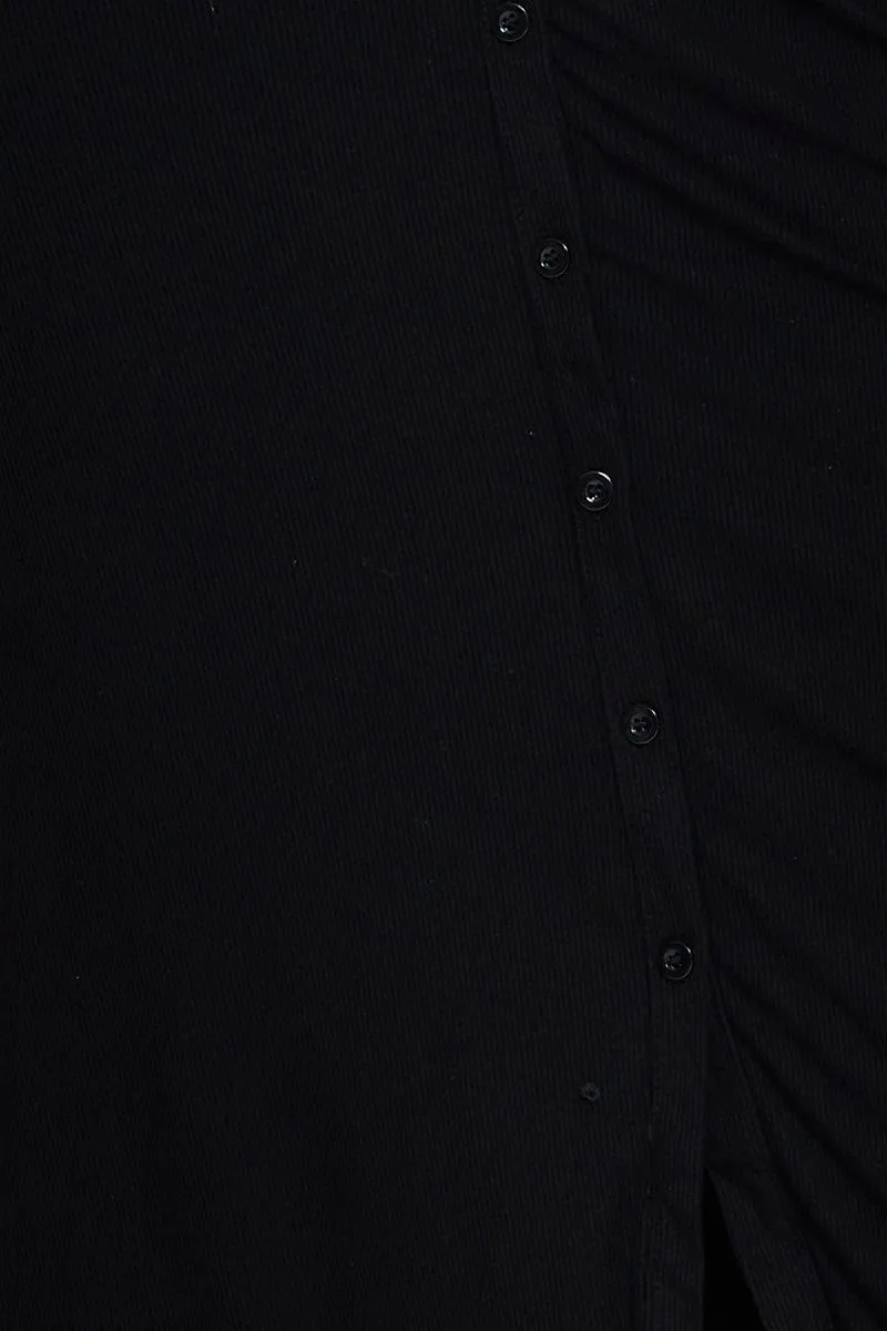 Black Maxi Dress Short Sleeve Evening