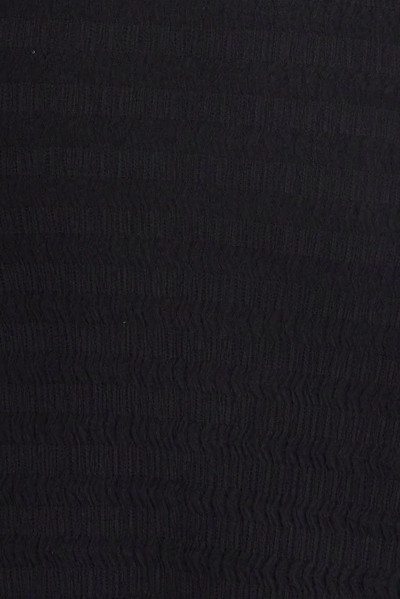 Black Maxi Skirt Bodycon Textured Jersey