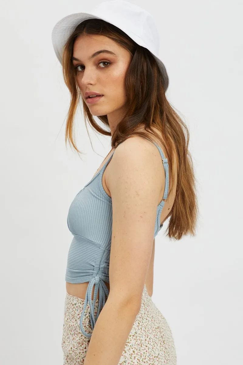 Blue Top Cami Ribbed