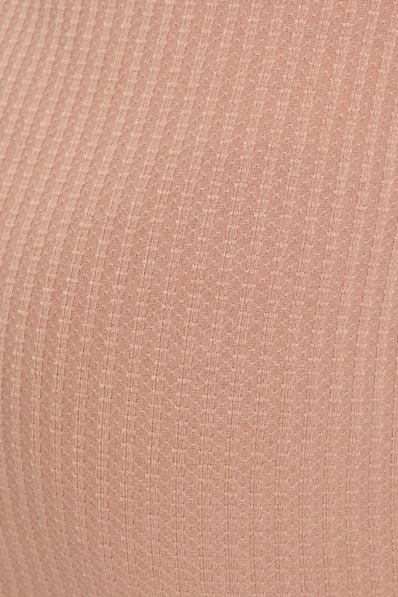 Brown Sleeveless Rib Jersey Mini Bodycon Dress