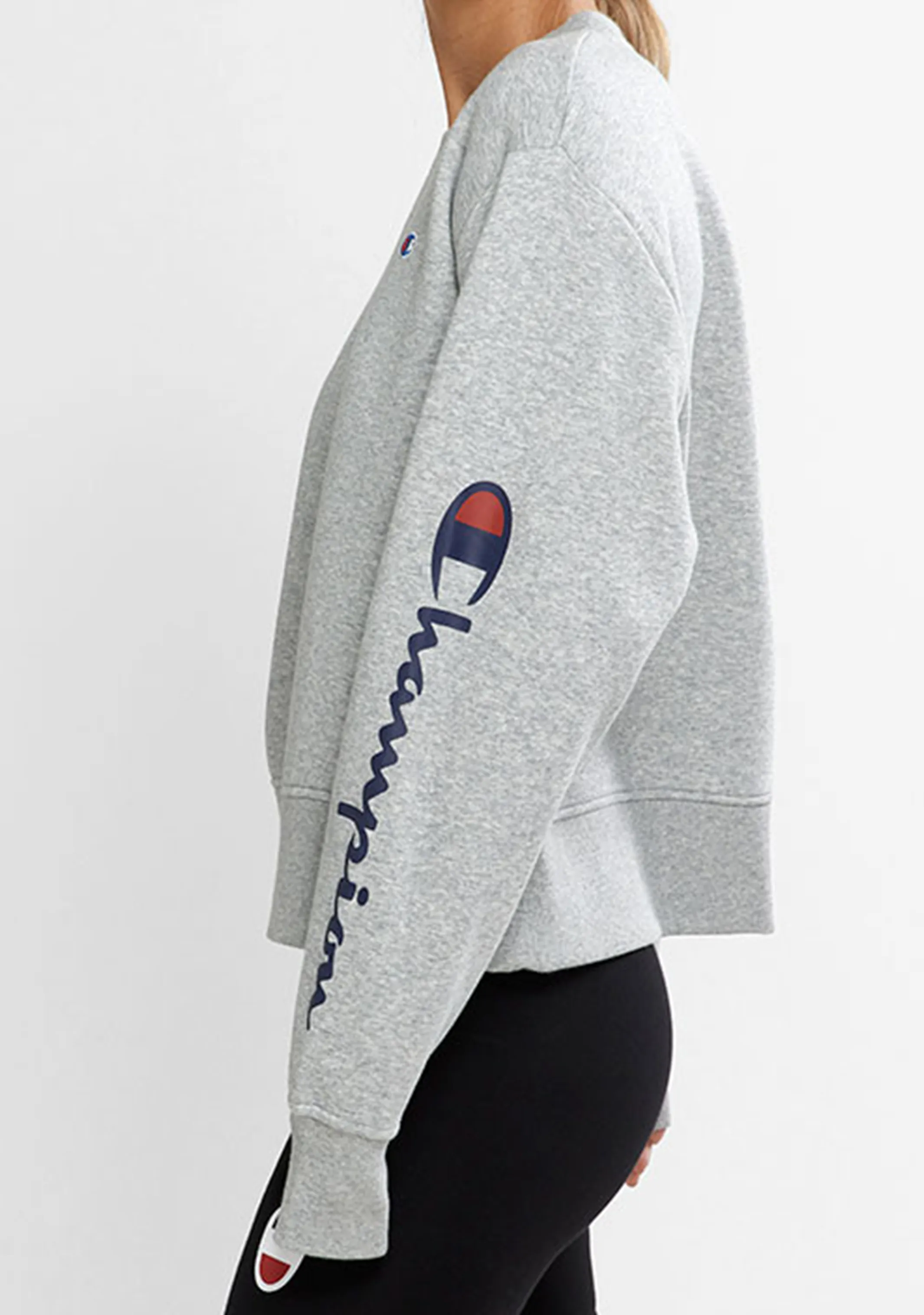 Champion Womens Sporty Graphic Crop Crew