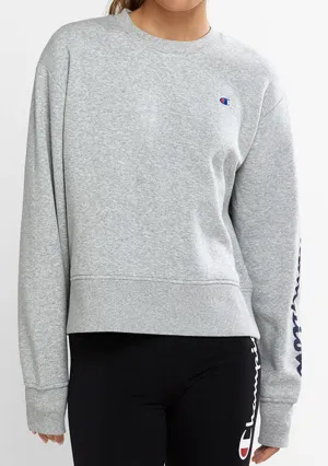Champion Womens Sporty Graphic Crop Crew