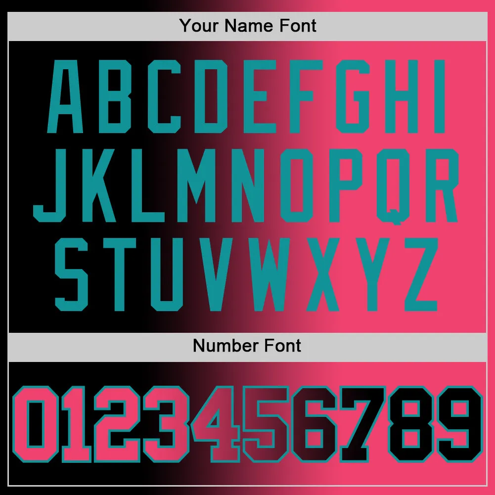 Custom Black Neon Pink-Teal Authentic Gradient Fashion Basketball Jersey