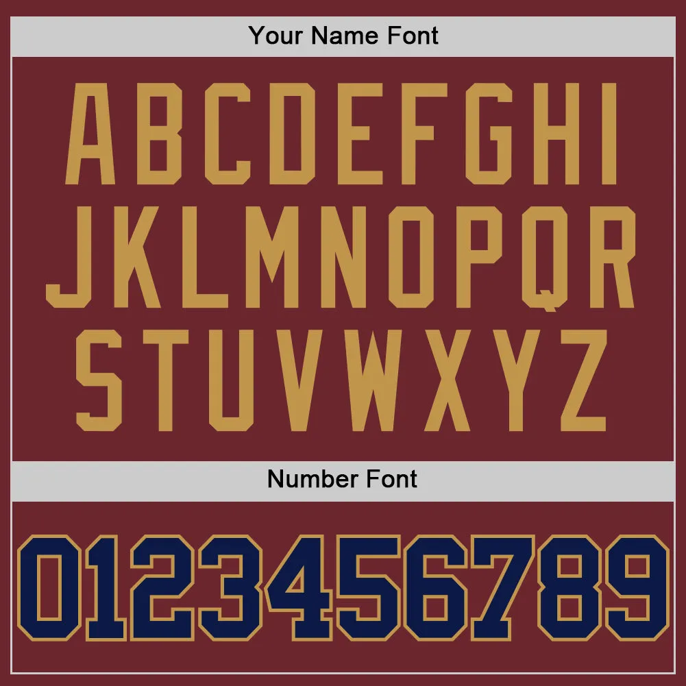 Custom Burgundy Navy-Old Gold Authentic Basketball Jersey
