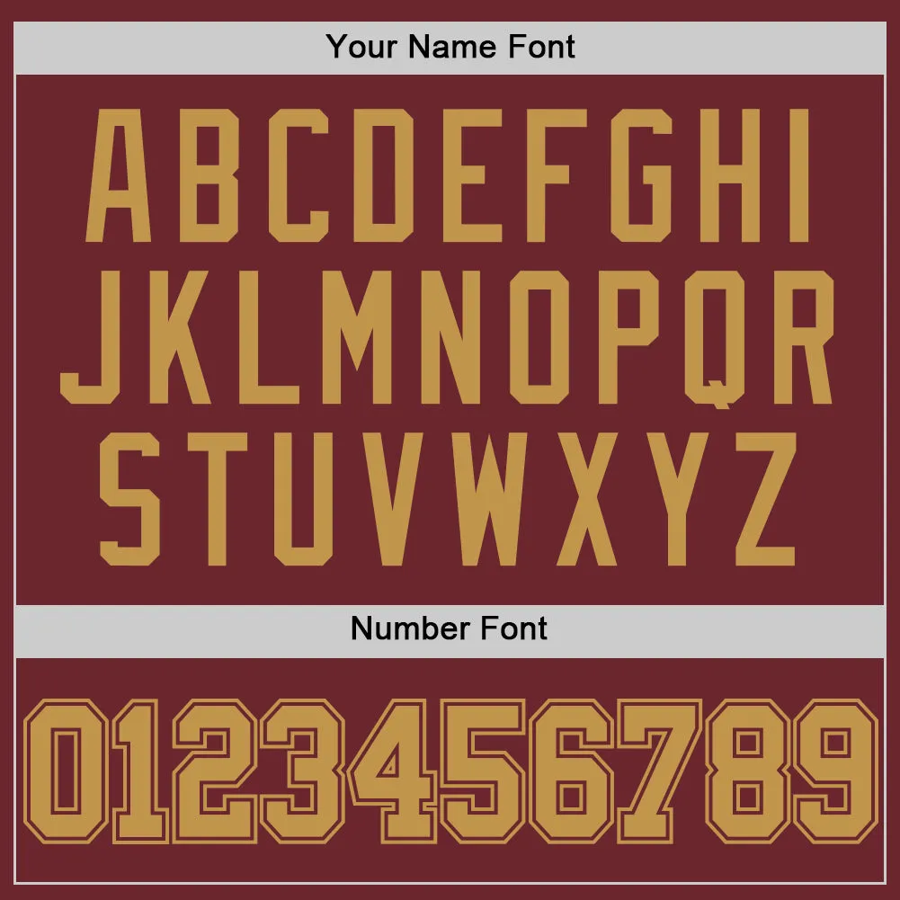 Custom Burgundy Old Gold Authentic Basketball Jersey