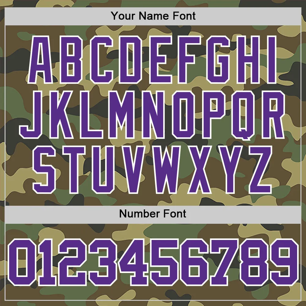Custom Camo Purple-White Authentic Salute To Service Basketball Jersey