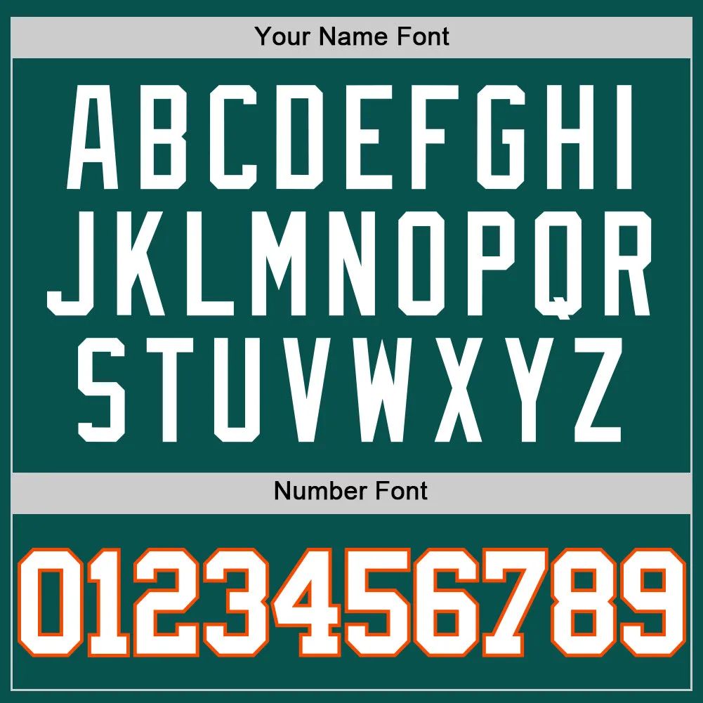 Custom Midnight Green White-Orange Authentic Basketball Jersey