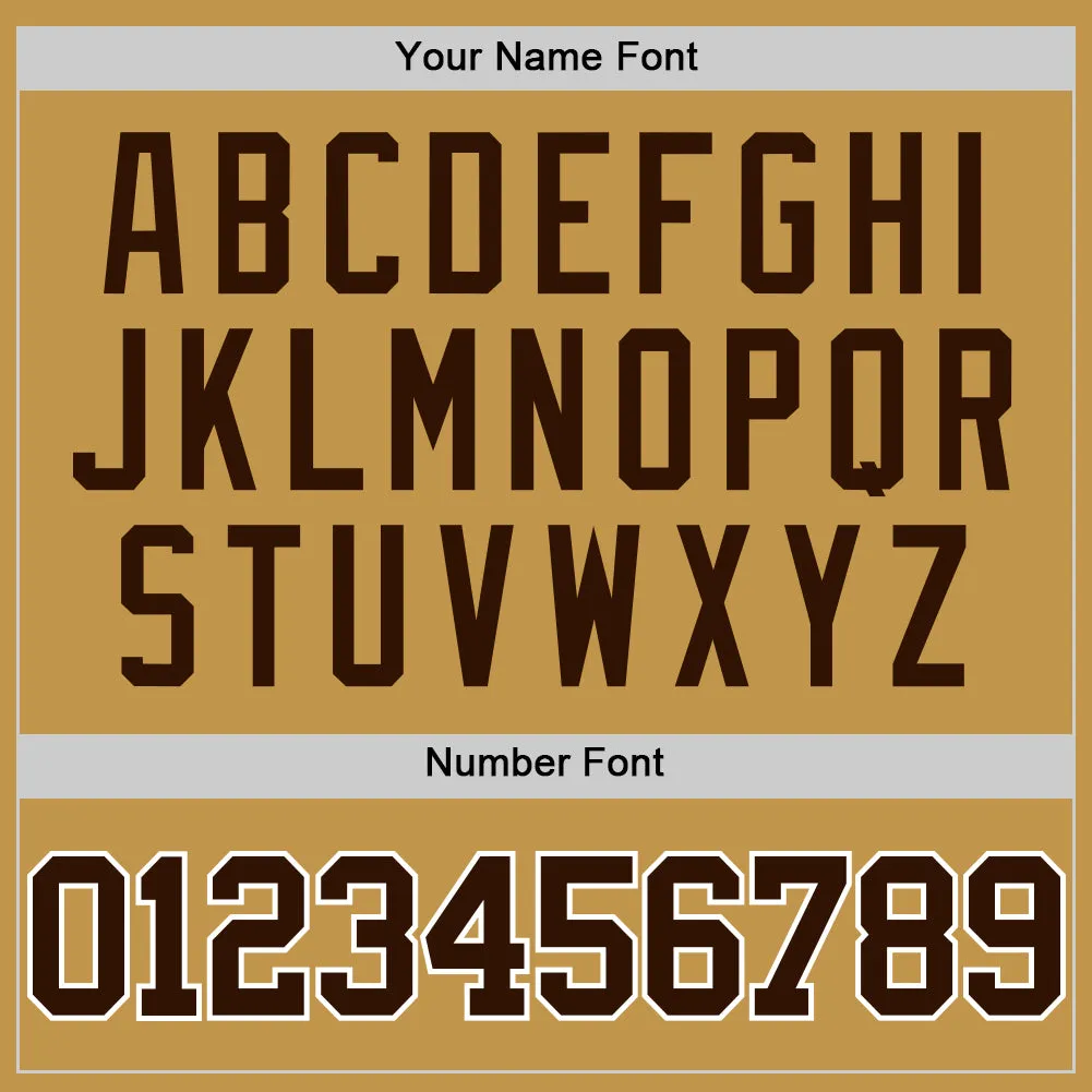 Custom Old Gold Brown-White Authentic Basketball Jersey