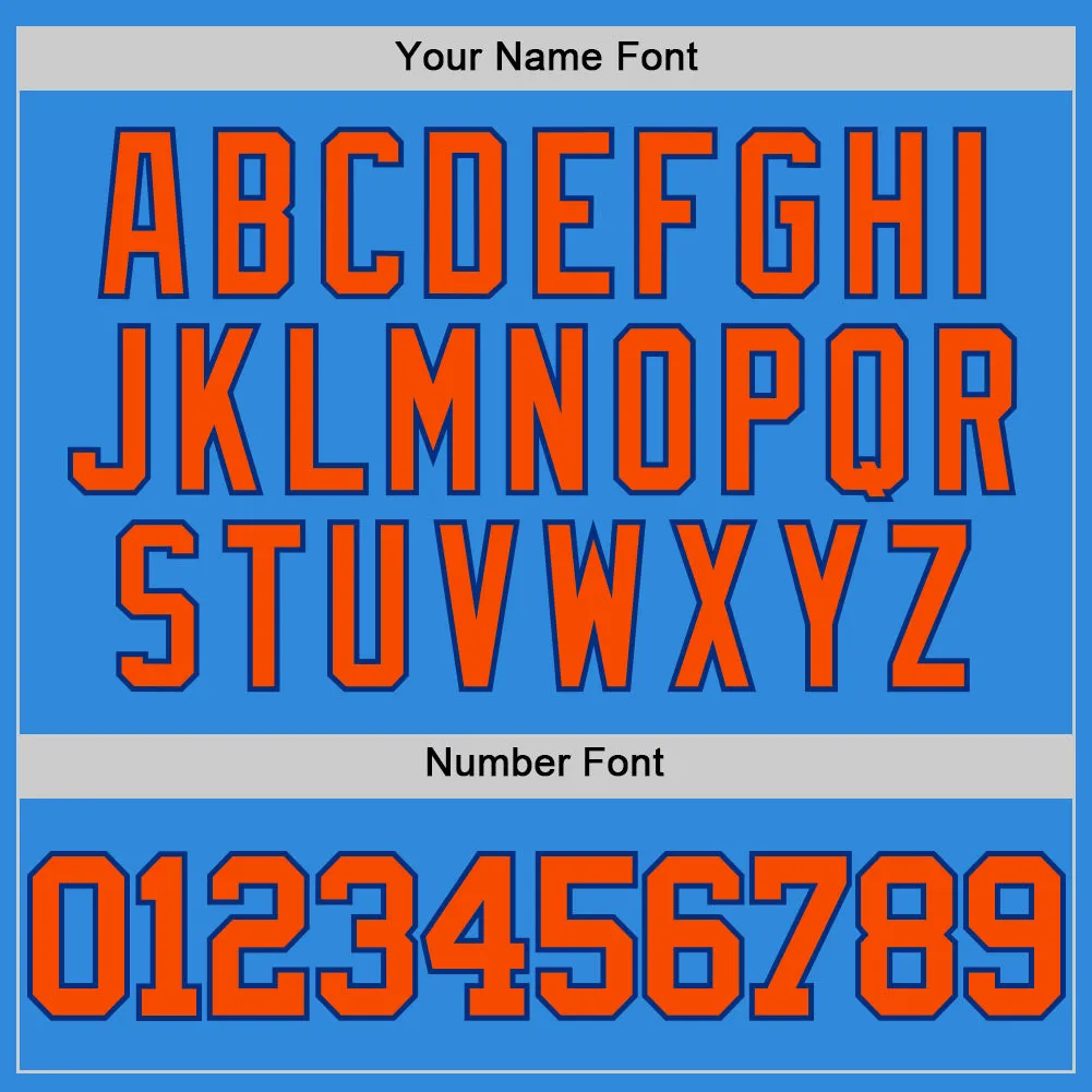 Custom Powder Blue Orange-Royal Authentic Basketball Jersey