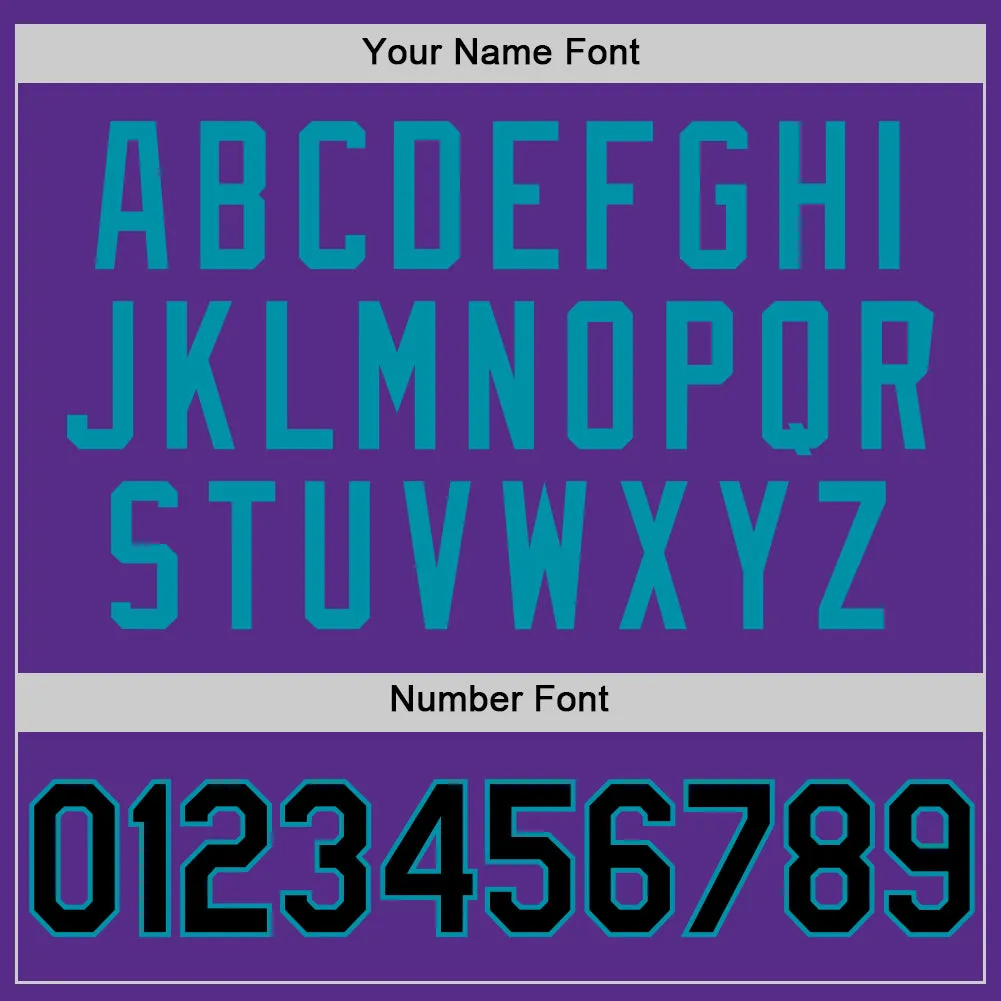 Custom Purple Black-Teal Authentic Throwback Basketball Jersey