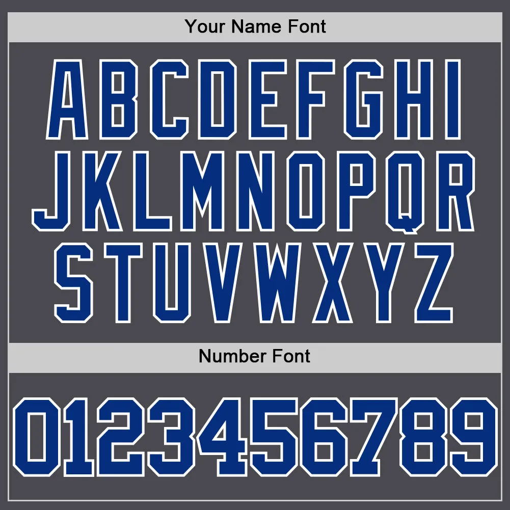 Custom Steel Gray Royal-White Authentic Basketball Jersey
