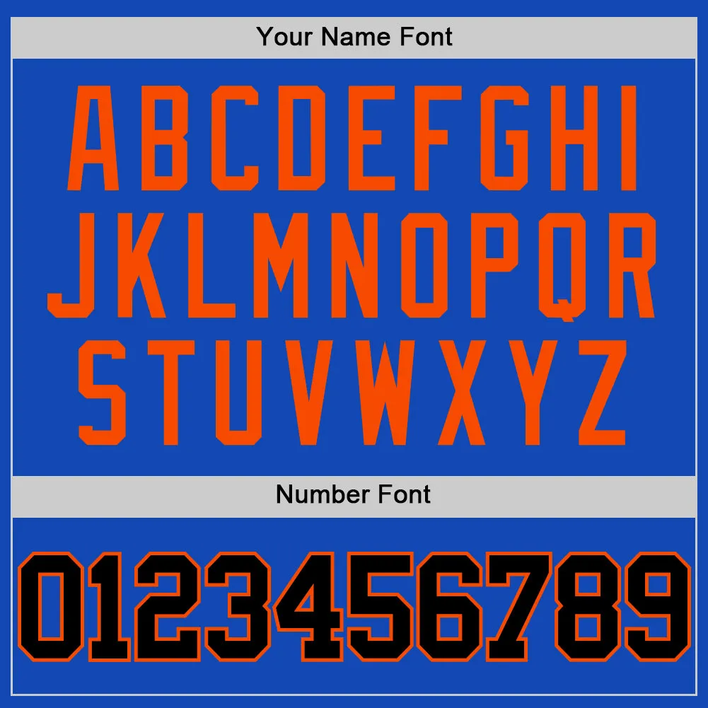 Custom Thunder Blue Black-Orange Authentic Basketball Jersey