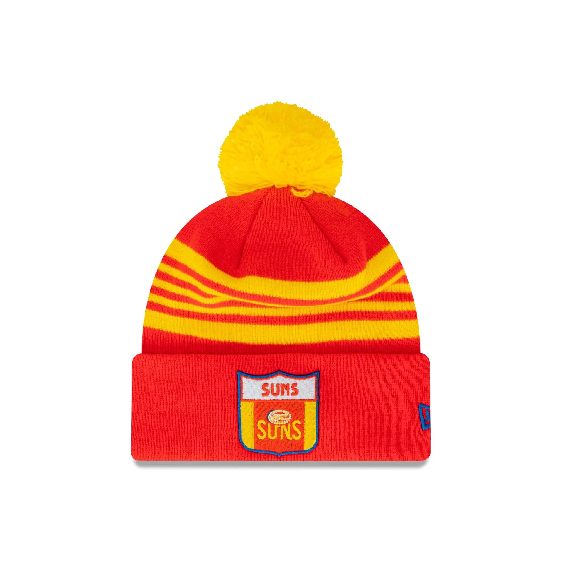 Gold Coast Suns Heritage Stripe Beanie with Pom
