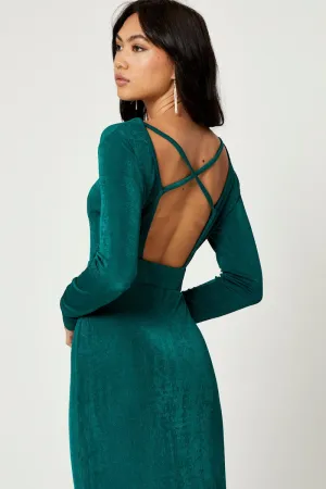 Green Slinky Jersey Bodycon Dress