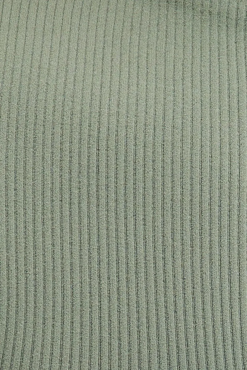 Green Top Long Sleeve Round Neck String Back Seamless