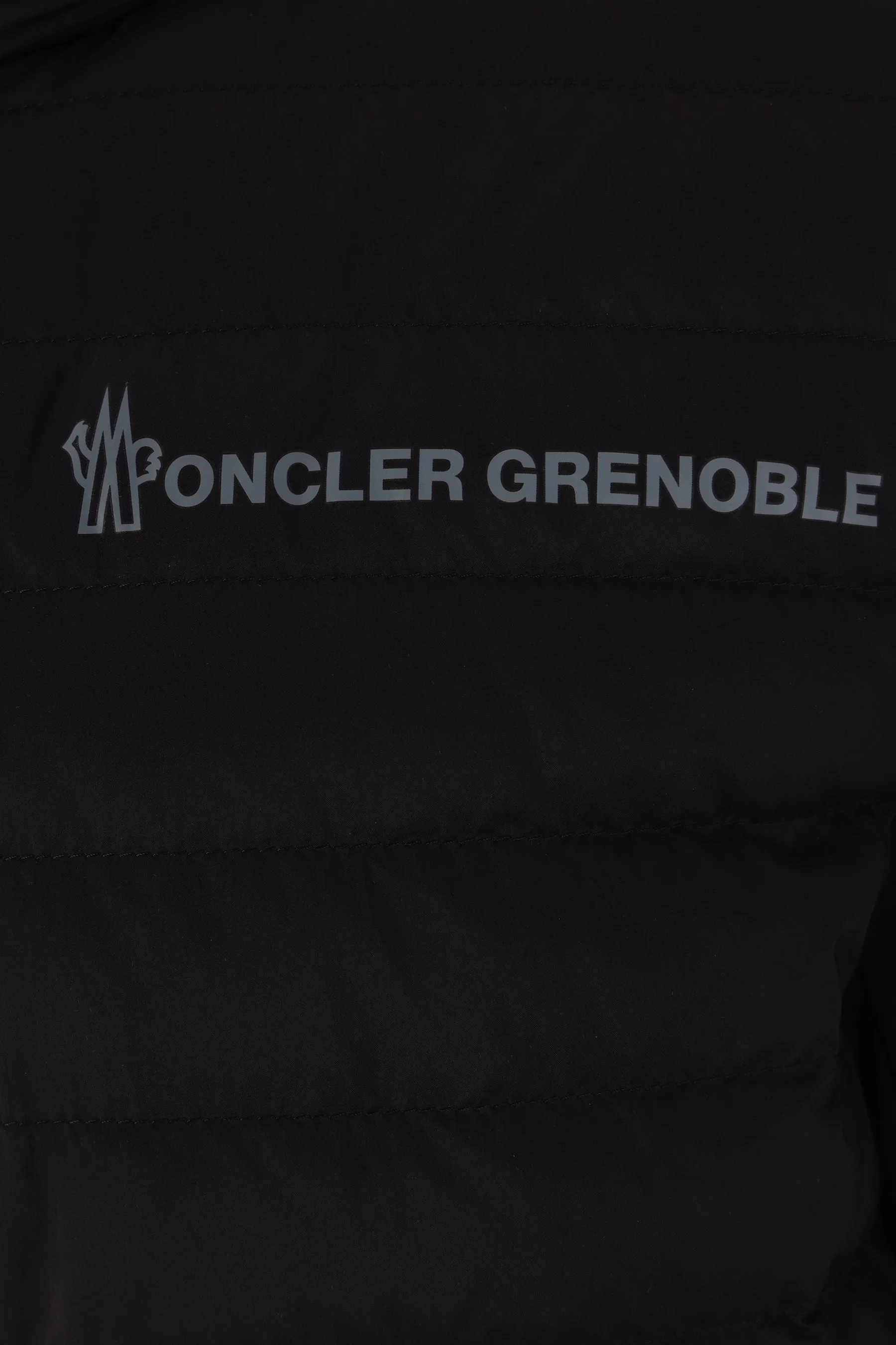 jersey and nylon padded hoodie