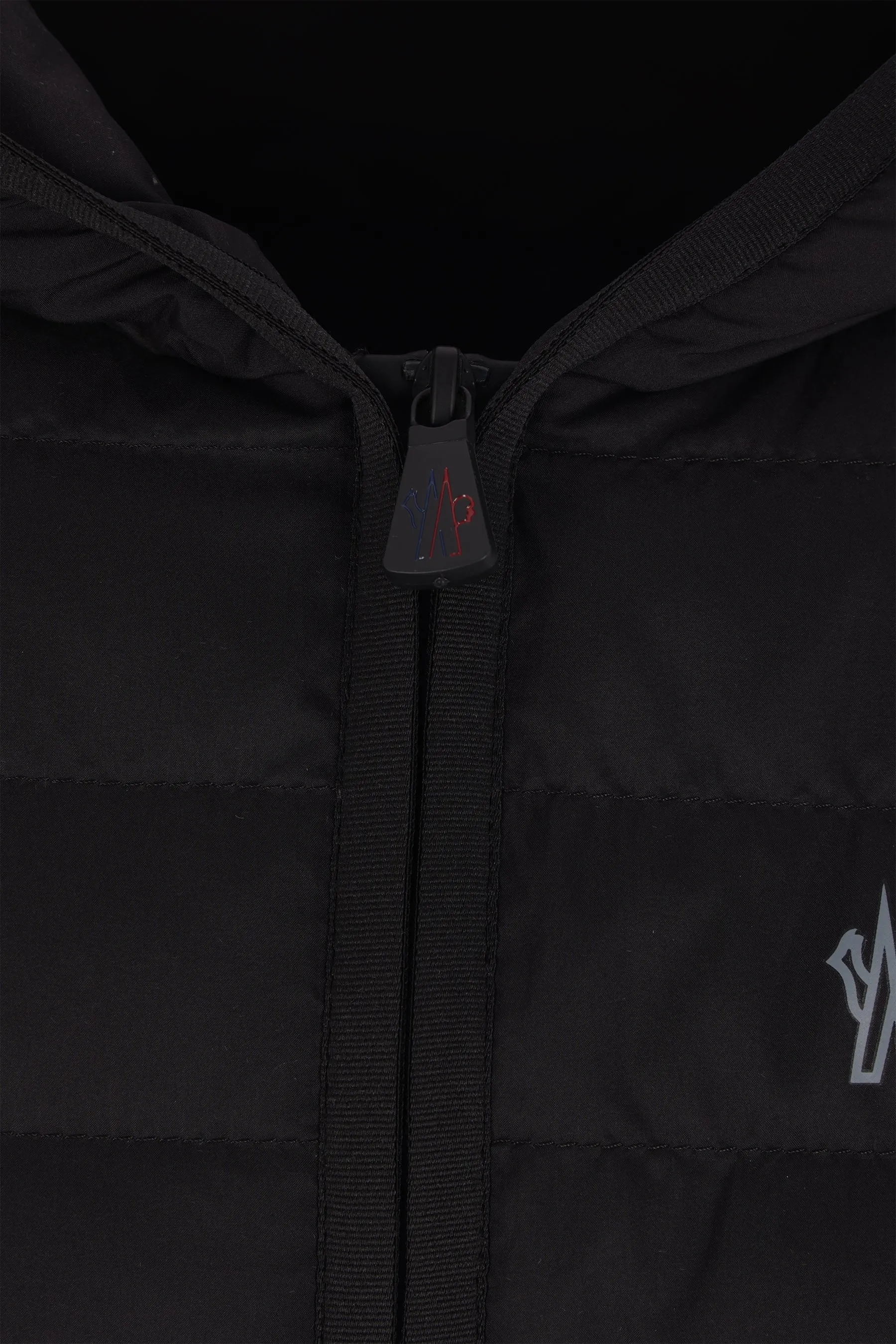 jersey and nylon padded hoodie