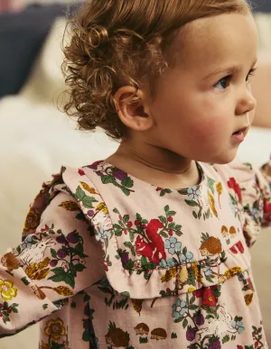 Jersey Ruffle Dress-French Pink Harvest
