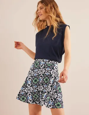 Jersey Wrap Mini Skirt-French Navy, Opulent Pome