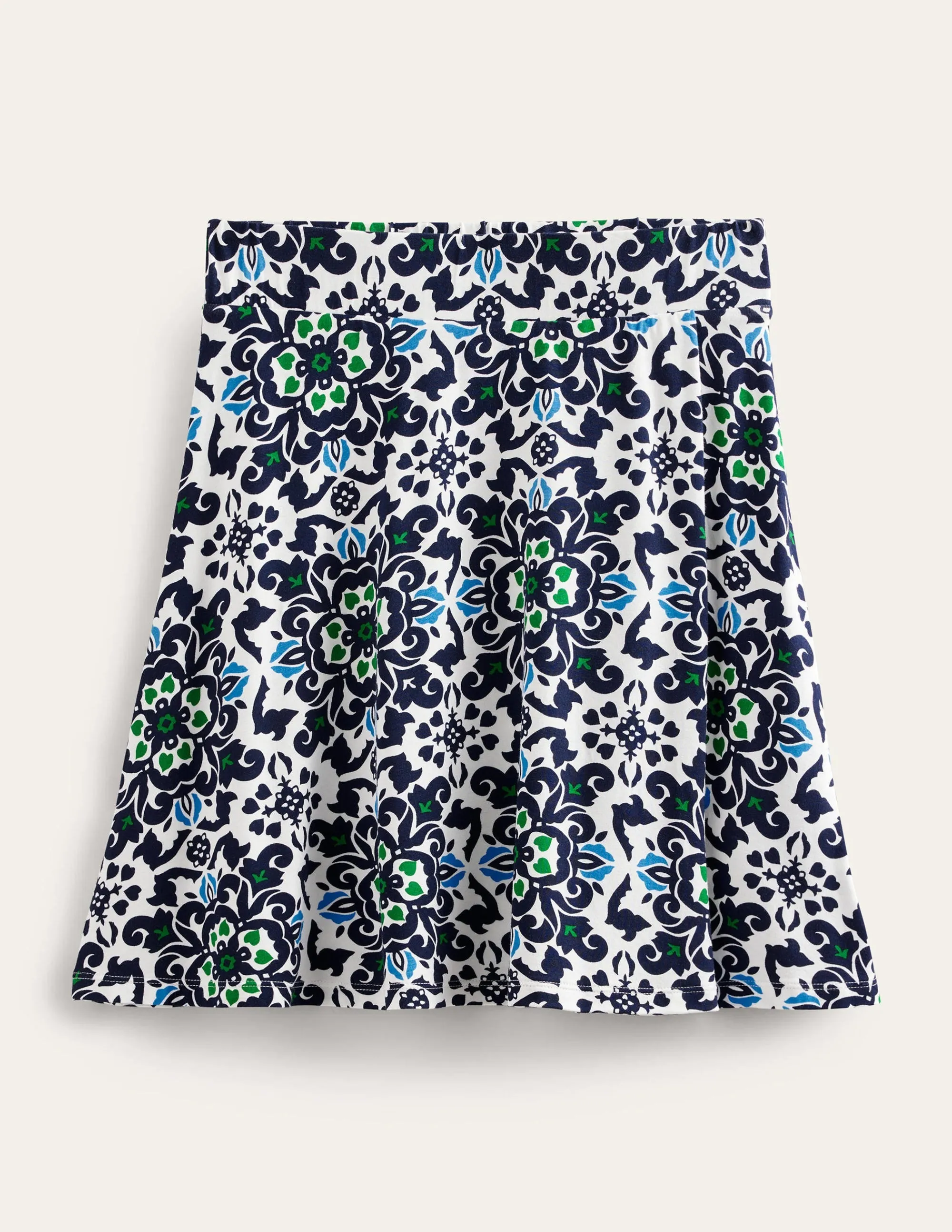 Jersey Wrap Mini Skirt-French Navy, Opulent Pome