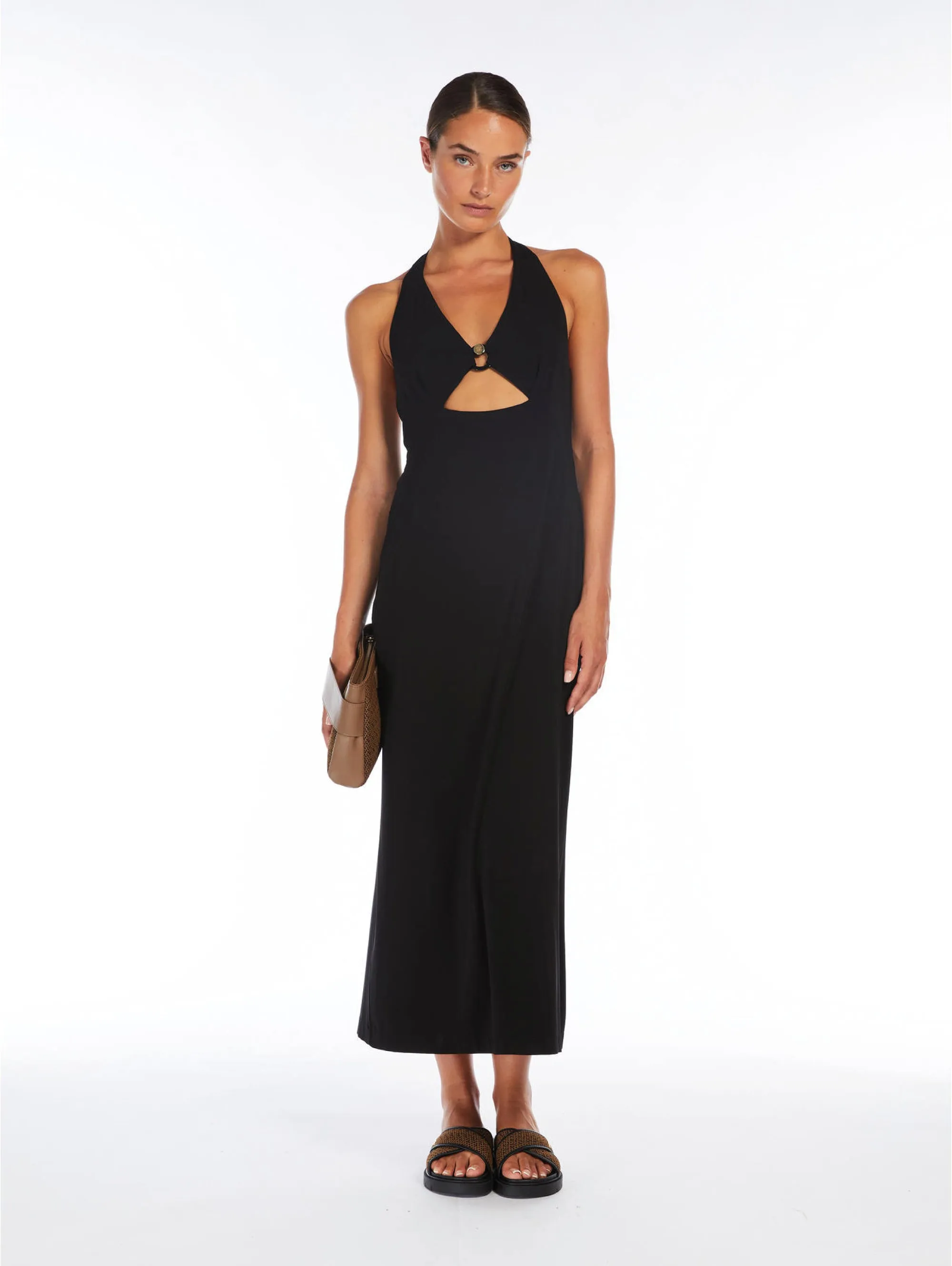 Long Dress with V-Neck Ghiotto Black