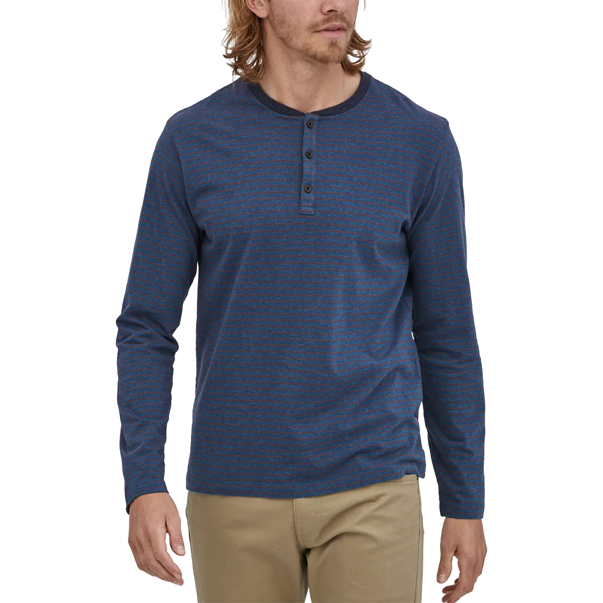 Men's Long-Sleeved Organic Cotton Lightweight Henley Pullover