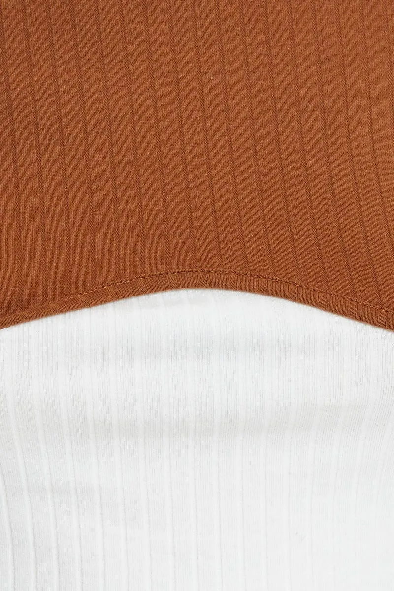 Multi Colourblock Bustier Top