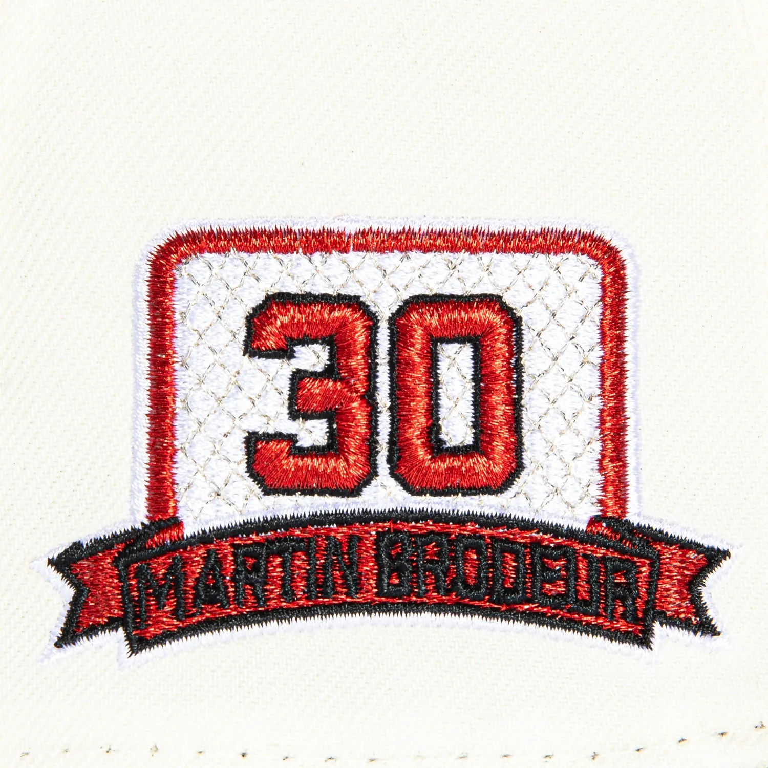 New Era 59Fifty New Jersey Devils 30 Martin Brodeur Patch Hat - White. Black