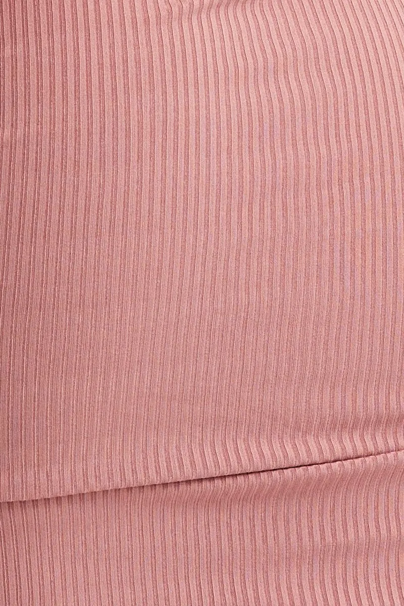 Pink Bodycon Dress One Shoulder Mini