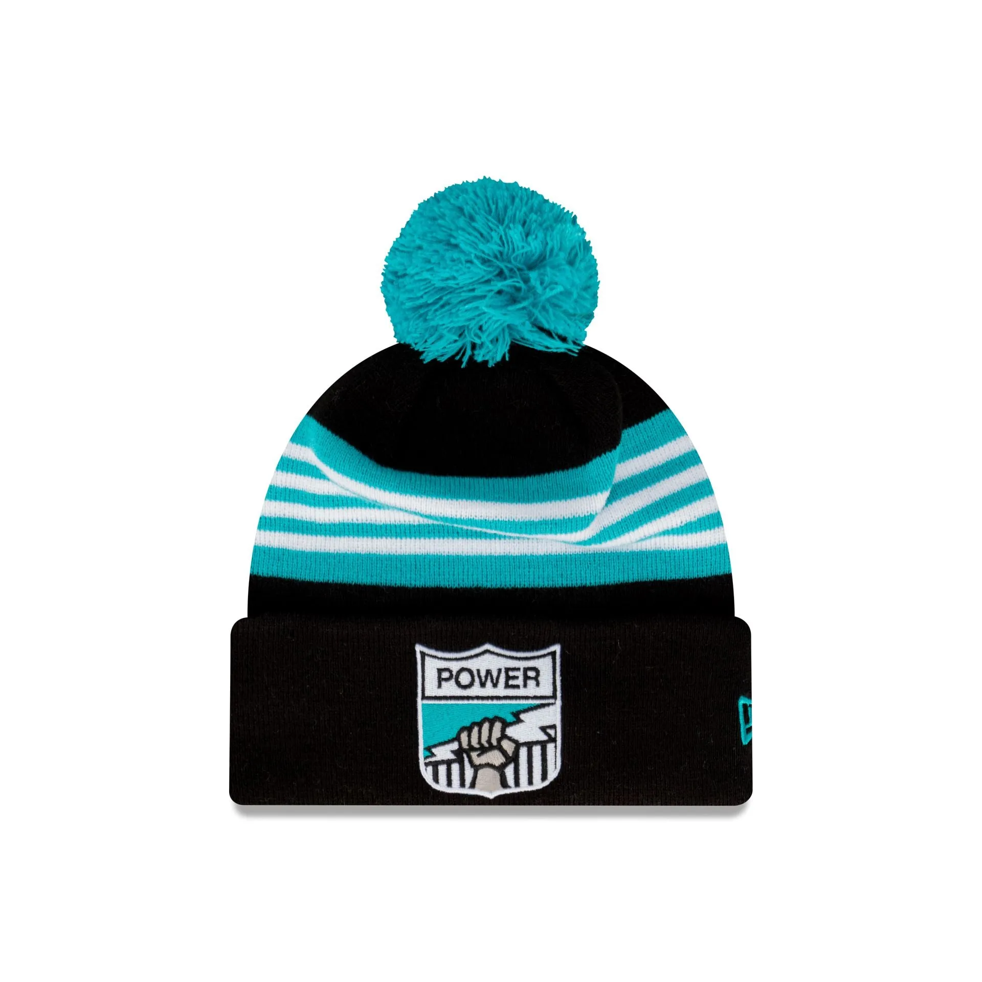 Port Adelaide Power Heritage Stripe Beanie with Pom