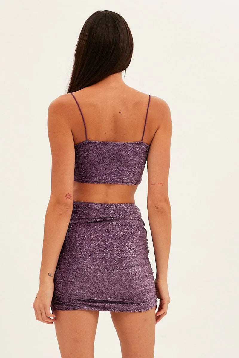 Purple Mini Skirt Bodycon Slinky