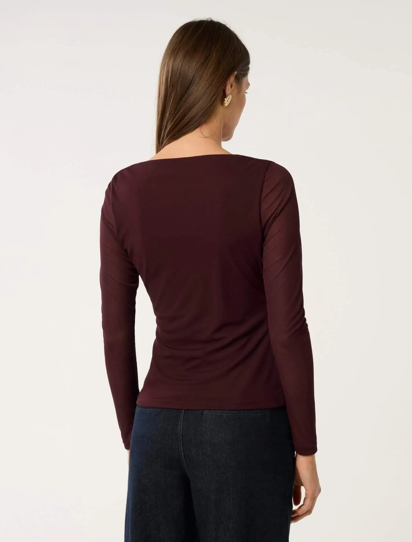Raegan Ruched Mesh Top