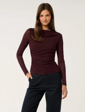 Raegan Ruched Mesh Top