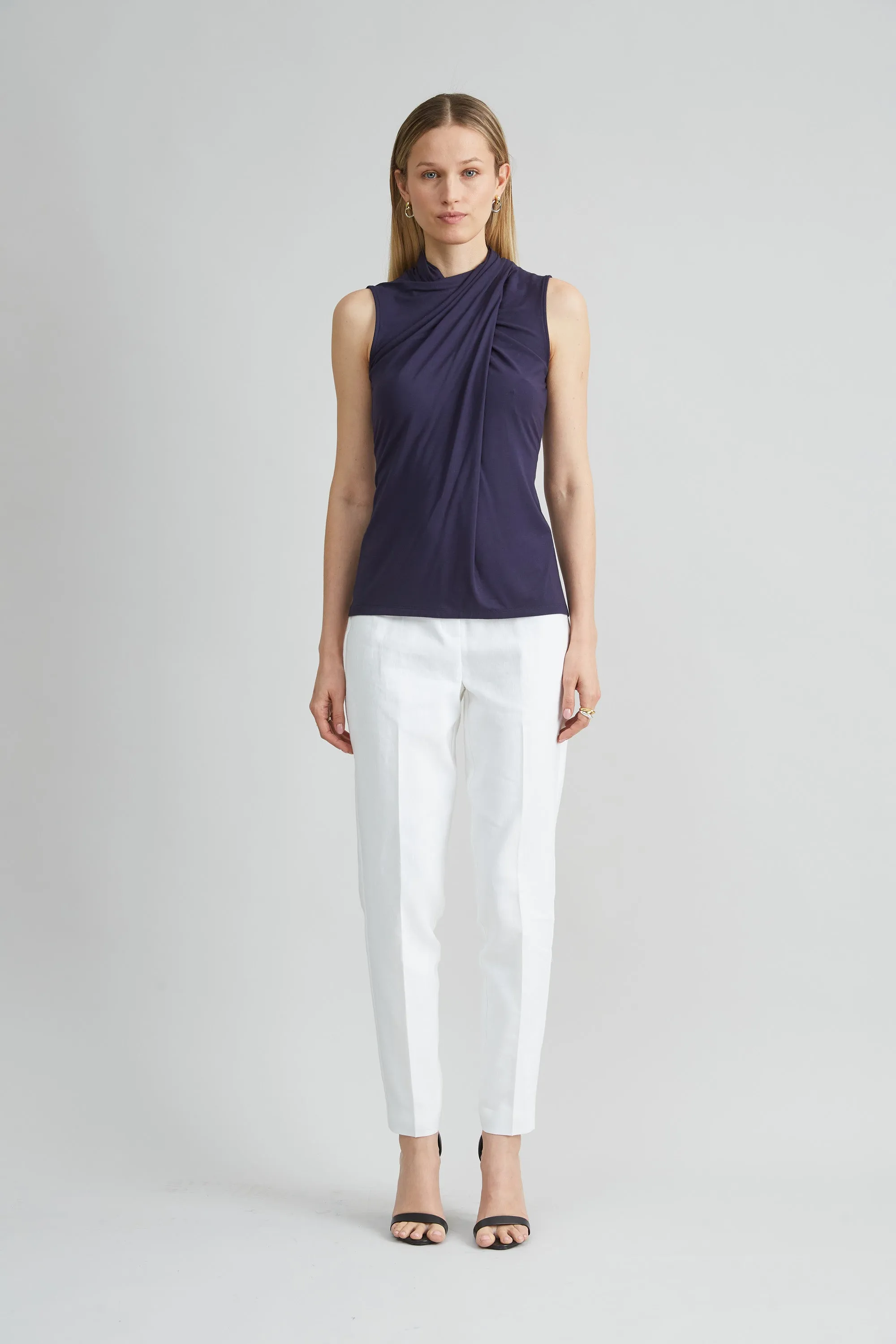 Sleeveless Twist Neck Knit