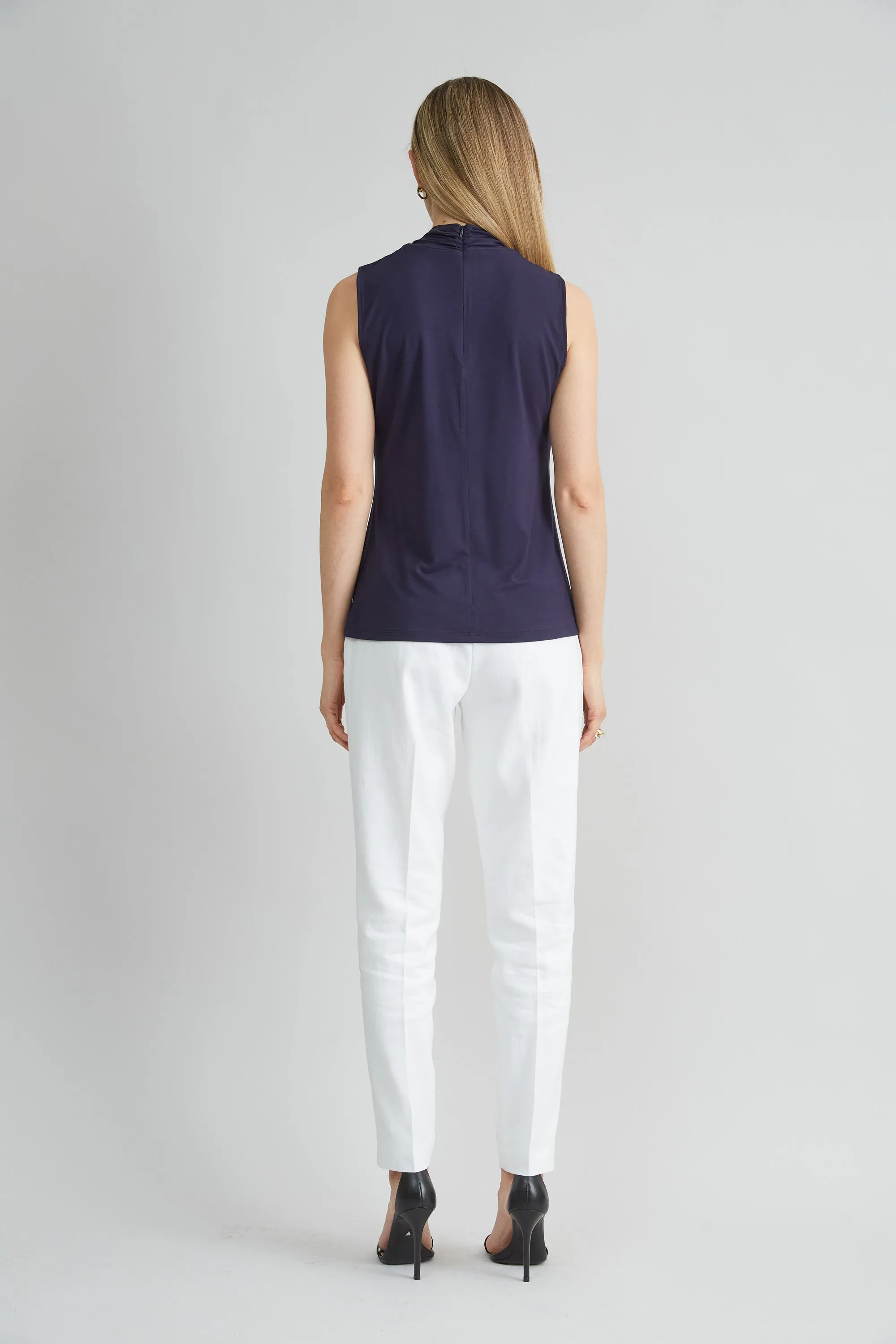 Sleeveless Twist Neck Knit