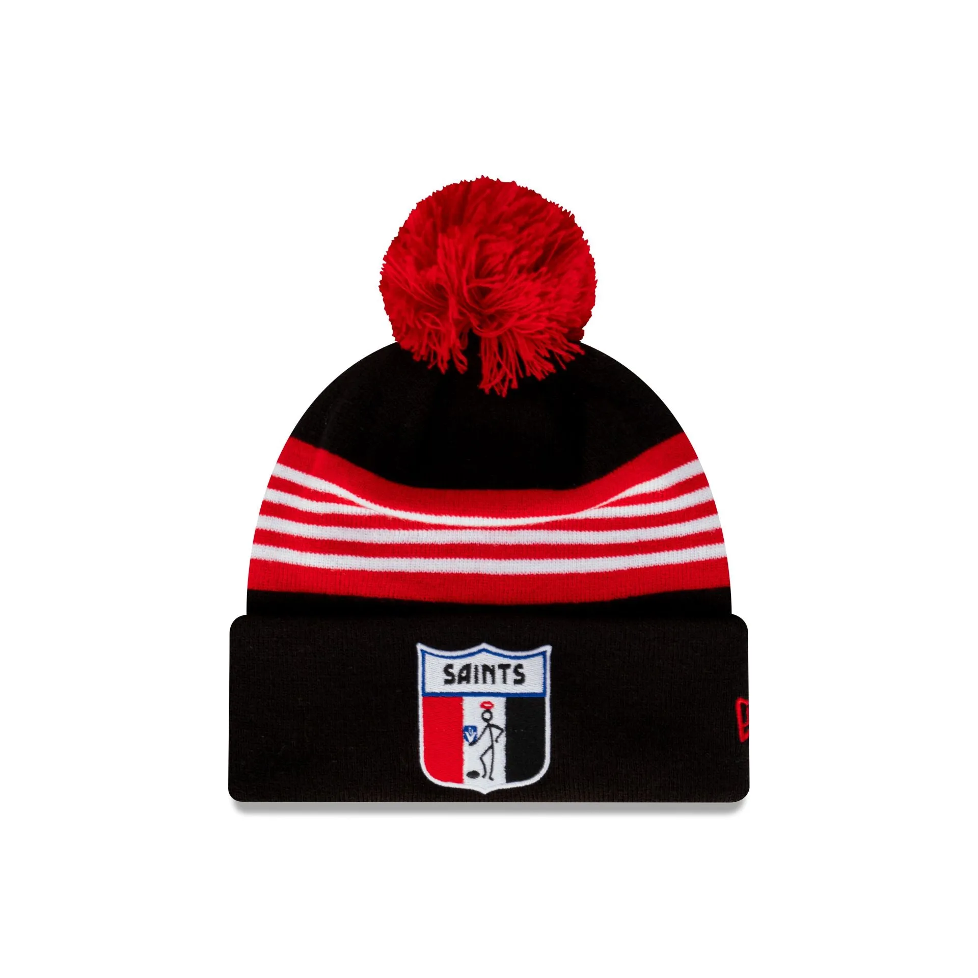 St. Kilda Saints Heritage Stripe Beanie with Pom