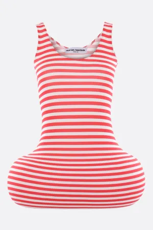 striped stretch jersey sleeveless minidress