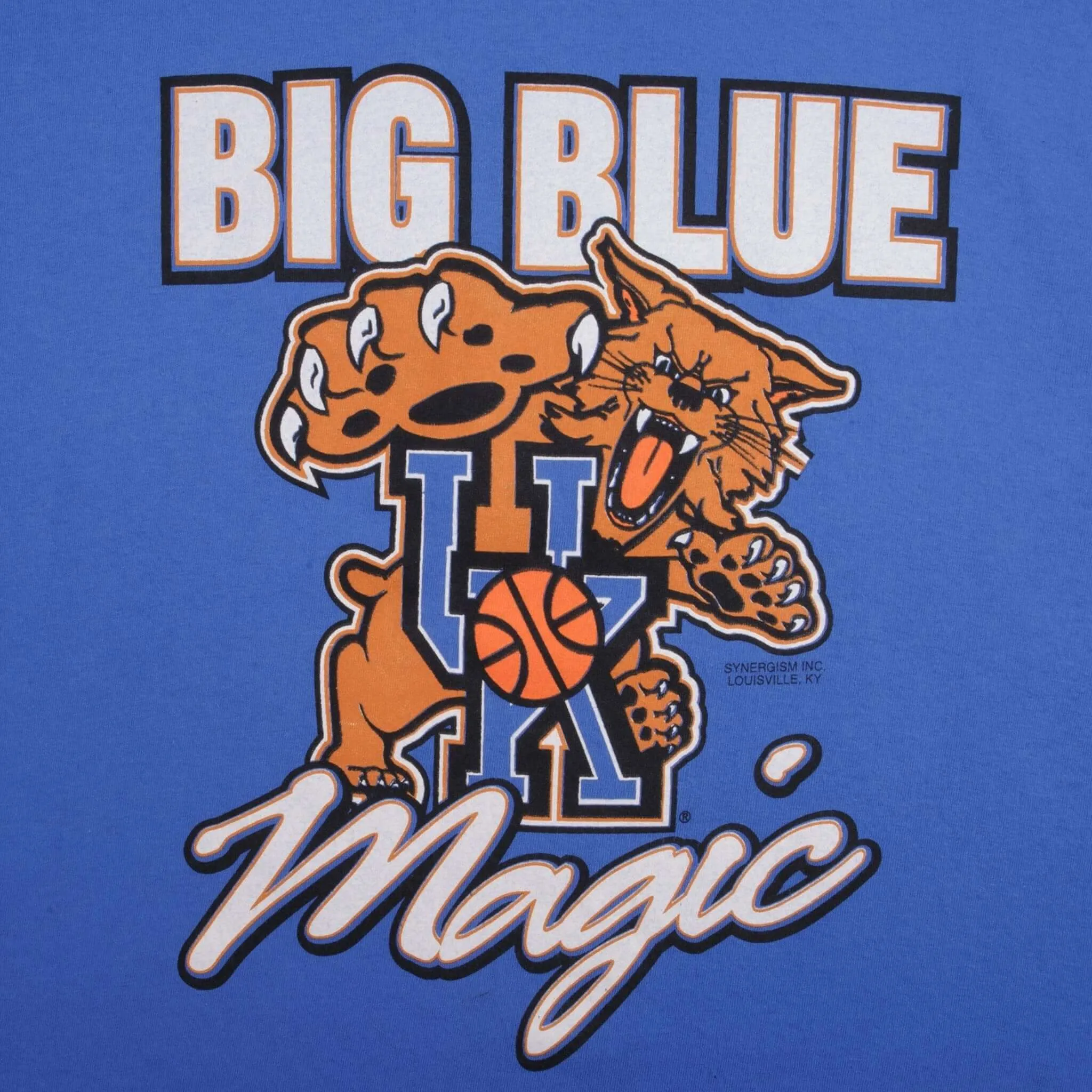 VINTAGE BASKETBALL UNIVERSITY OF KENTUCKY WILDCATS TEE SHIRT 1990S 2XL MADE USA