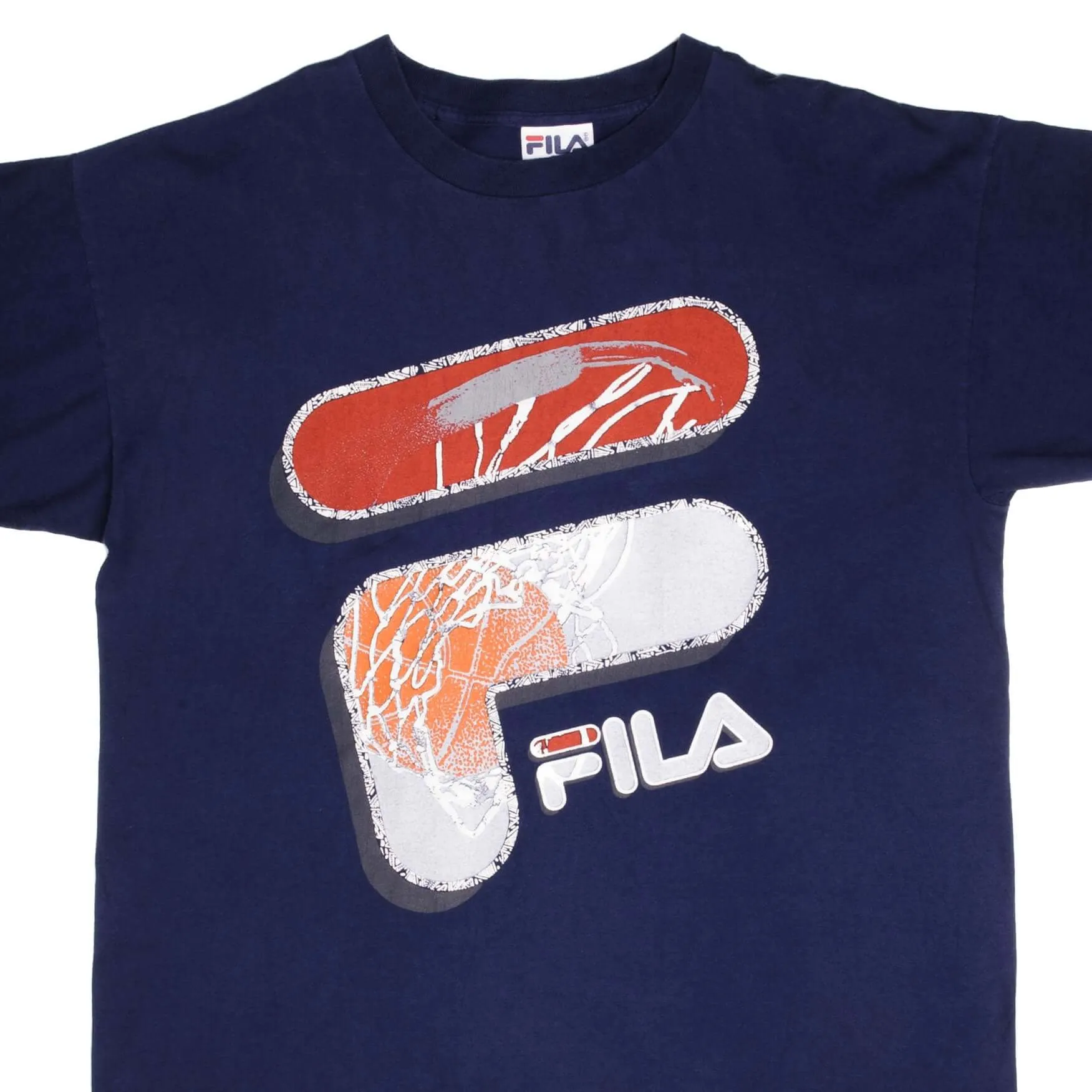 VINTAGE FILA BASKETBALL TEE SHIRT 1990S SIZE XL MADE IN USA