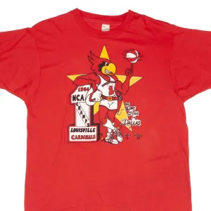 VINTAGE LOUISVILLE CARDINALS BASKETBALL TEE SHIRT 1986 SIZE LARGE MADE IN USA