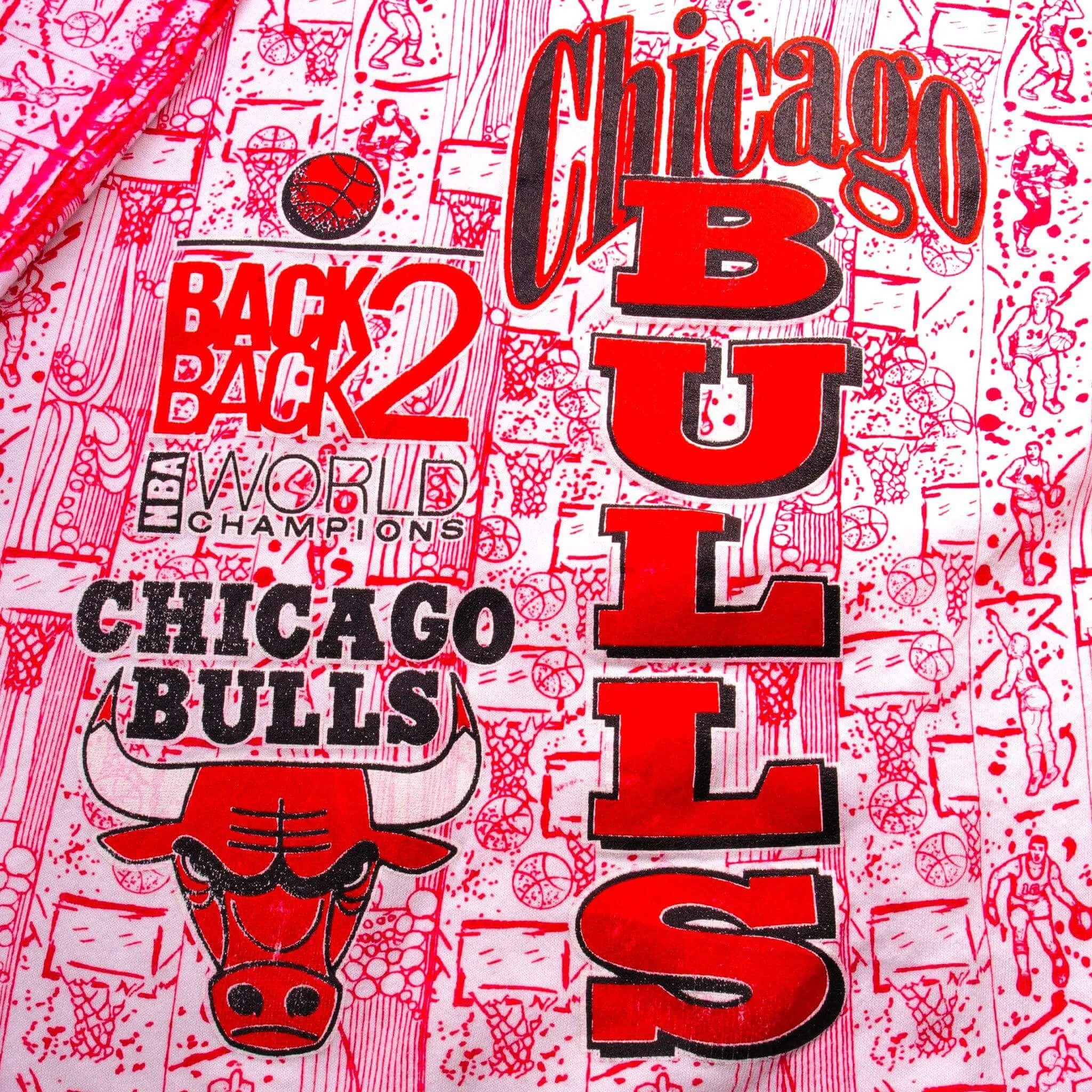 VINTAGE NBA ALL OVER PRINT CHICAGO BULLS 1992 SWEATSHIRT SIZE XL