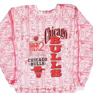 VINTAGE NBA ALL OVER PRINT CHICAGO BULLS 1992 SWEATSHIRT SIZE XL