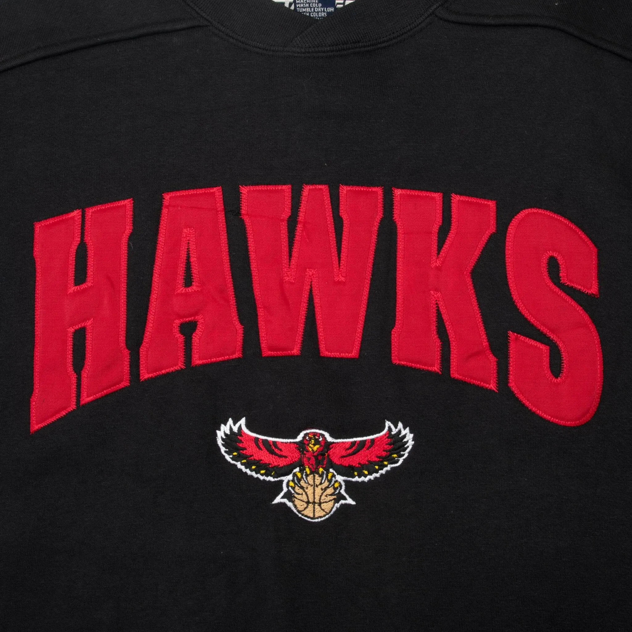 VINTAGE NBA ATLANTA HAWKS BLACK SWEATSHIRT 1990S 2XL DEADSTOCK