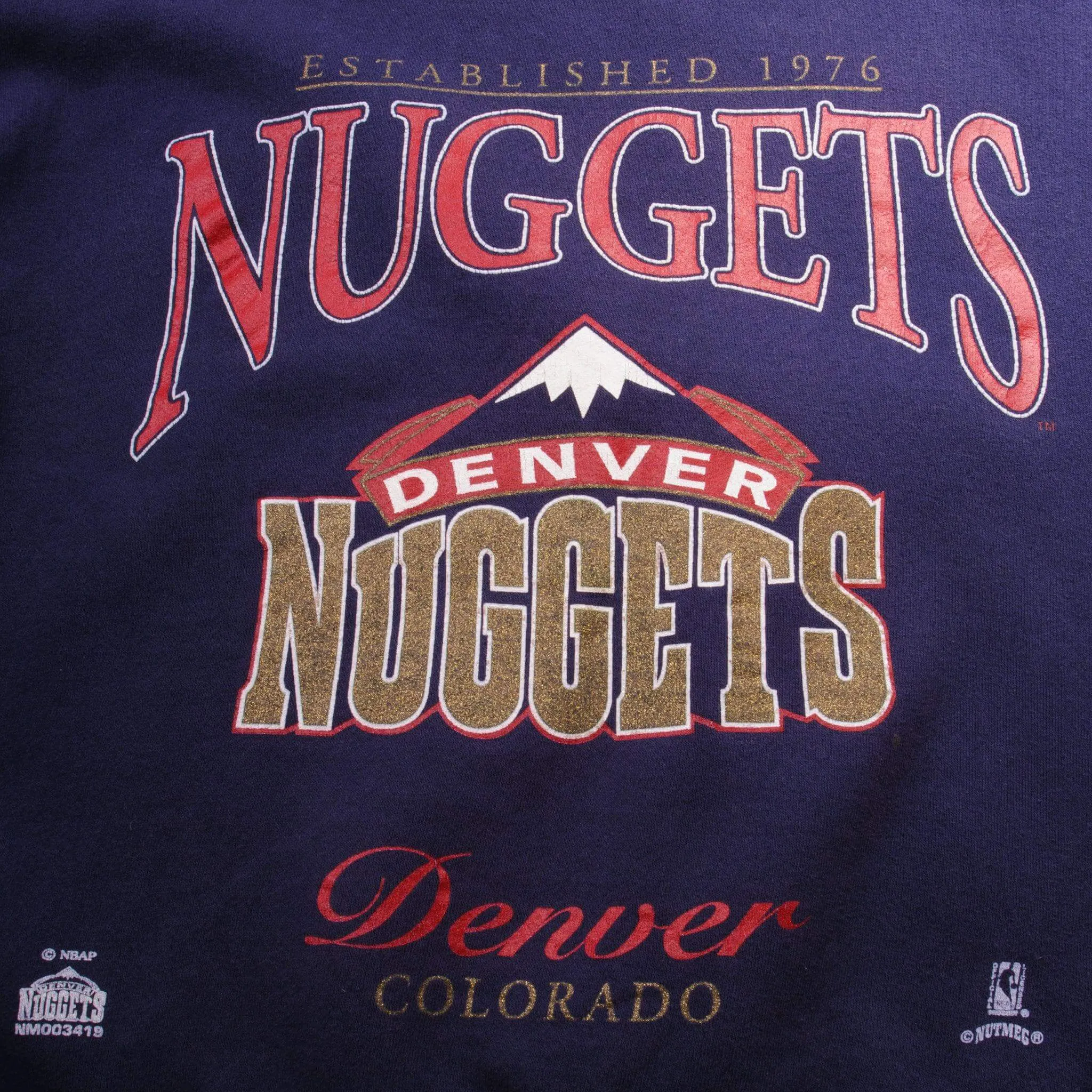 VINTAGE NBA DENVER NUGGETS 1990S SWEATSHIRT SIZE MEDIUM MADE IN USA