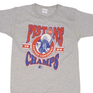 VINTAGE NBA DETROIT PISTONS EASTERN CHAMPS 1989 TEE SHIRT MEDIUM MADE IN USA