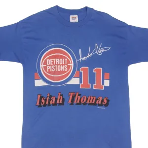 VINTAGE NBA DETROIT PISTONS ISIAH THOMAS 1990 TEE SHIRT SIZE LARGE MADE IN USA